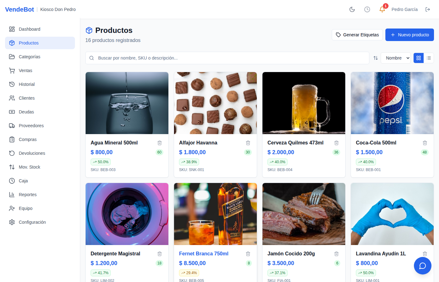 VendeBot - Productos